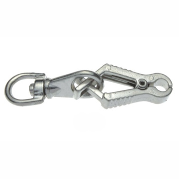 Nippers Like Spring Hook with Swivel Nickel Plated Steel